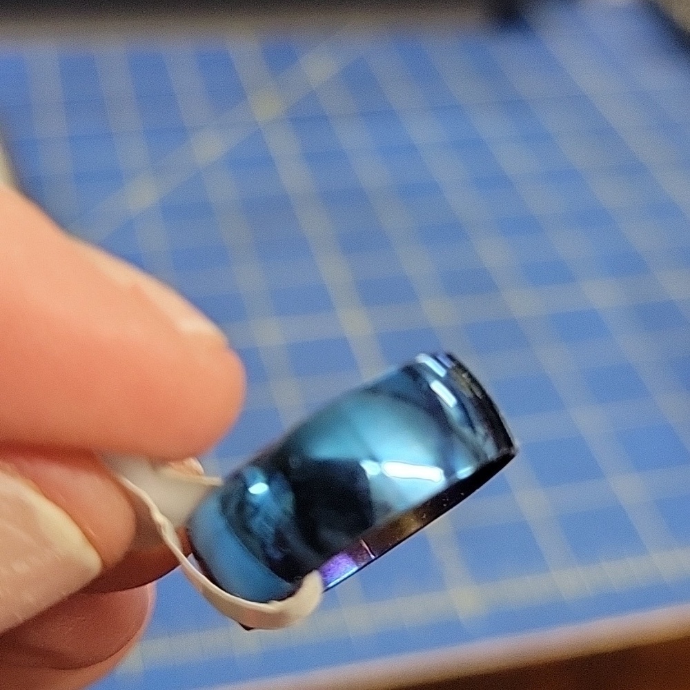 Blue Stainless Steel Ring
